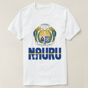 Nauru Flag and Coat Of Arms Patriotic T-Shirt