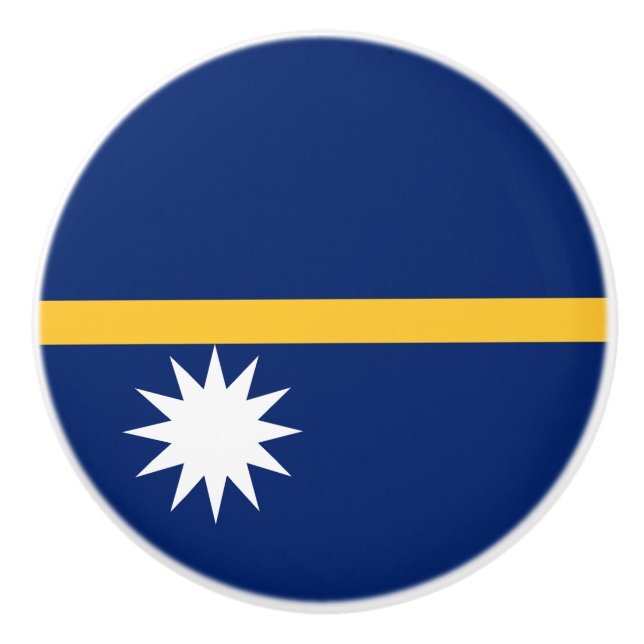 Nauru Flag Ceramic Knob (Front)