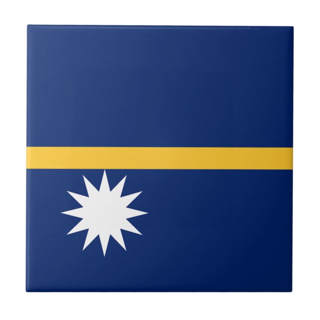 Nauru Flag Ceramic Tile (Front)