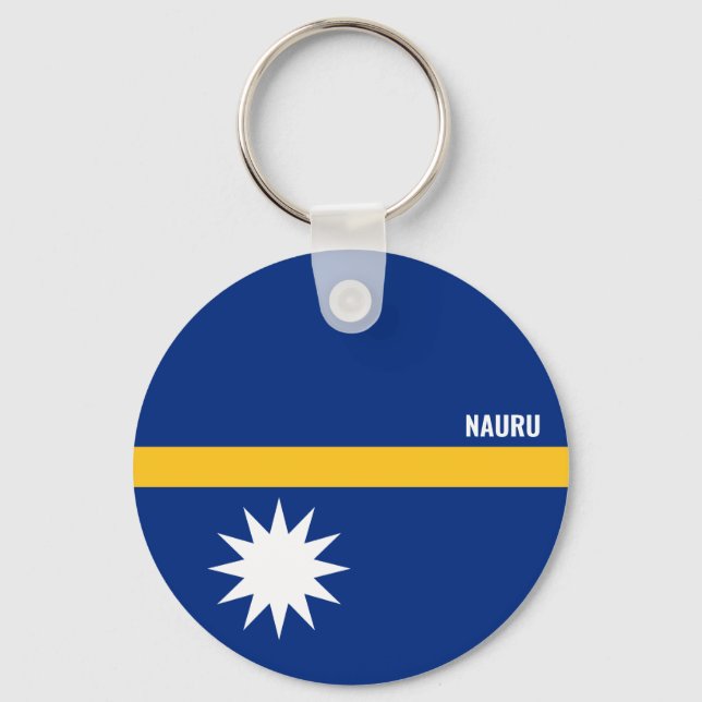 Nauru Flag Charming Patriotic Keychain (Front)
