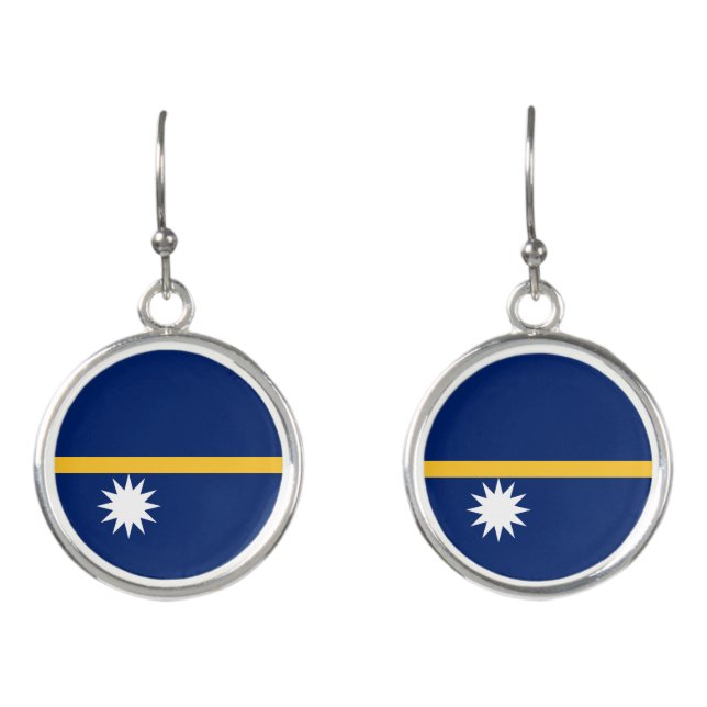 Nauru Flag Earrings (Front)
