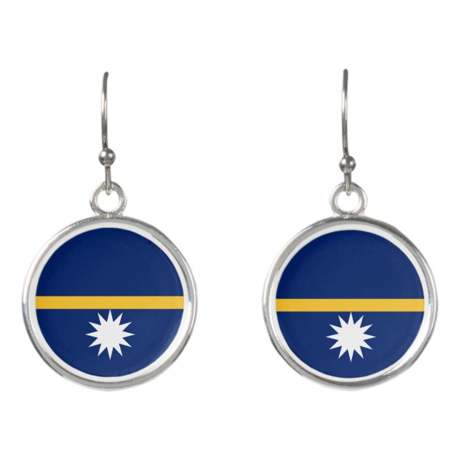 Nauru Flag Earrings (Front)
