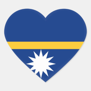 Nauru Flag Heart Sticker