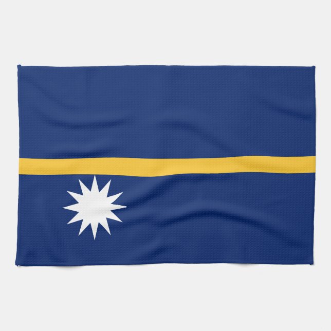Nauru Flag Kitchen Towel (Horizontal)