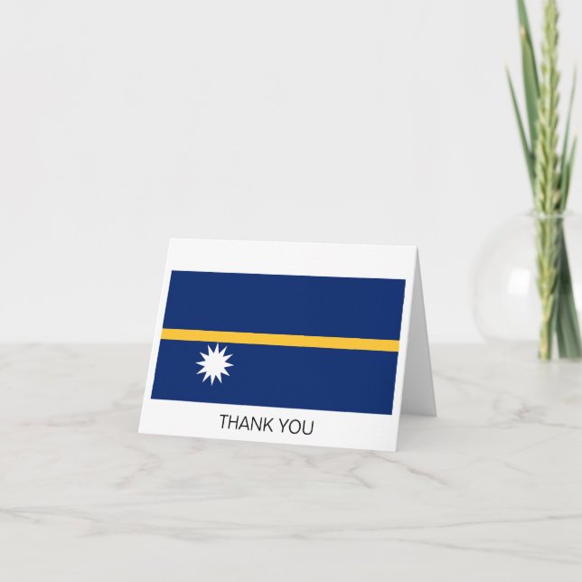Nauru Flag Letterpress Thank You Card (Front)