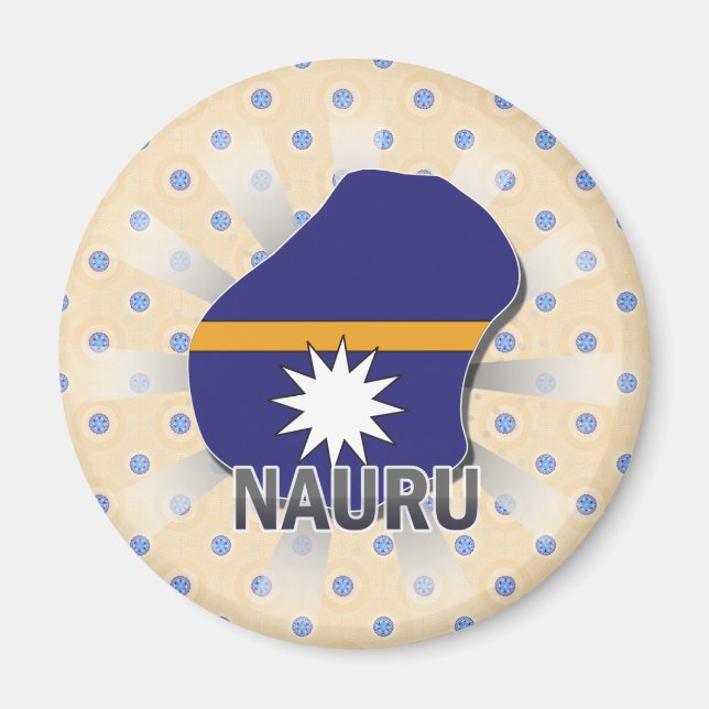 Nauru Flag Map 2.0 Magnet (Front)