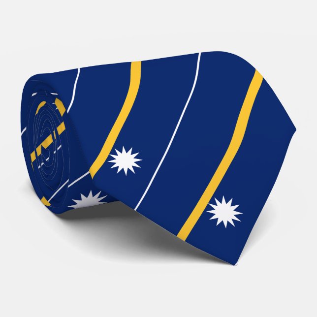 Nauru Flag Neck Tie (Rolled)