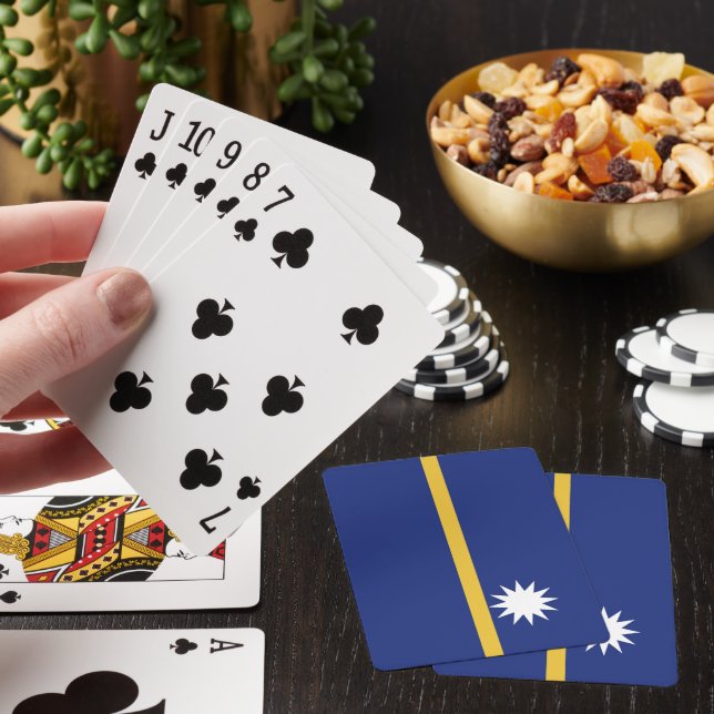Nauru flag poker cards (In Situ)