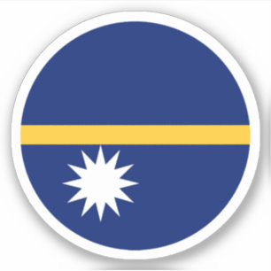 Nauru Flag Round Sticker