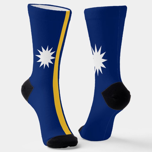 Nauru Flag Socks (Angled)