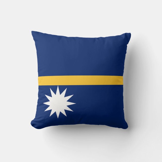 Nauru Flag Throw Pillow (Front)