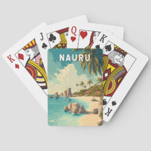 Nauru Illustration Travel Art Vintage Poker Cards