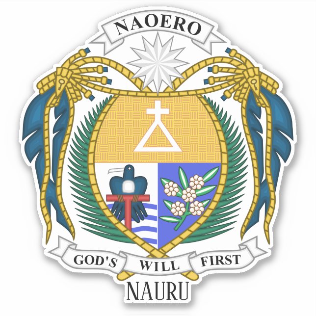 Nauru National Emblem Patriotic Sticker (Front)