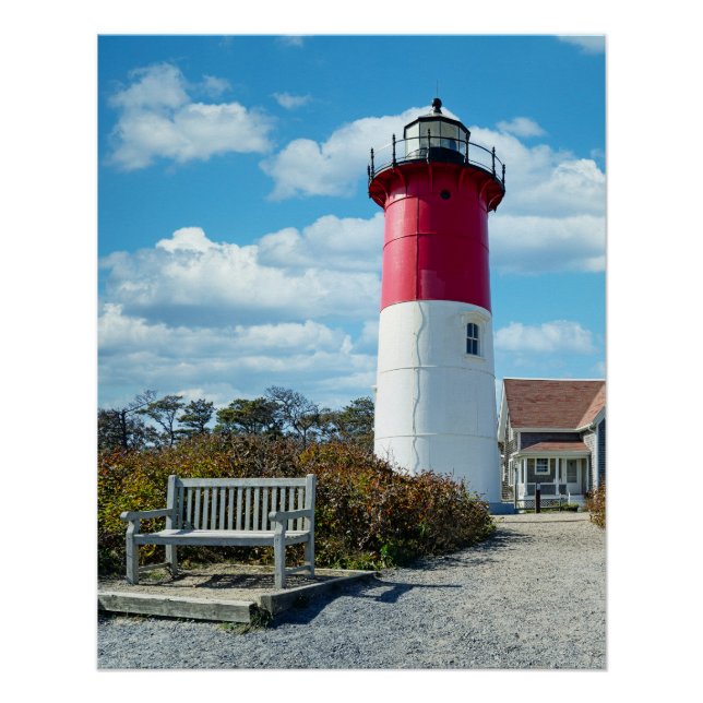 Nauset Beach Lighthouse on Cape Cod Poster (Front)