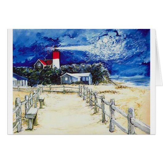 Nauset Light Conferring with the Moon Cards (Front Horizontal)