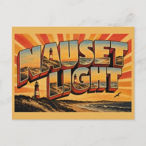 Nauset Light Massachusetts Sand Dunes Beach Art Postcard