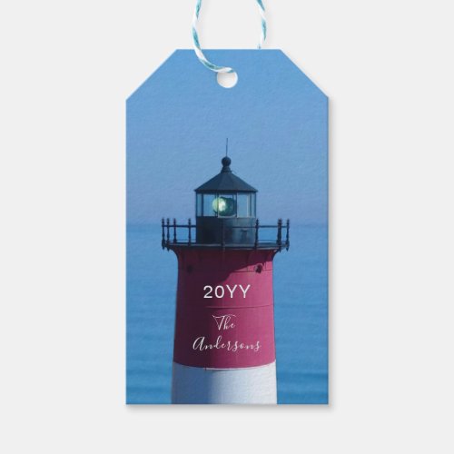 Nauset Lighthouse Dated Family Cape Cod Nautical Gift Tags