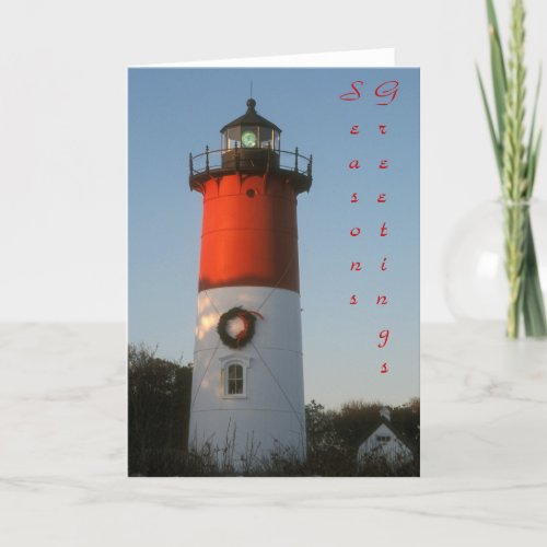 Nauset Lighthouse Seasons Greetings Holiday Card