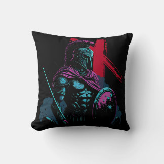 Nauthiz Spartan Warrior Throw Pillow