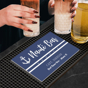 Nauti Bar Boat Anchor Navy Blue Mat