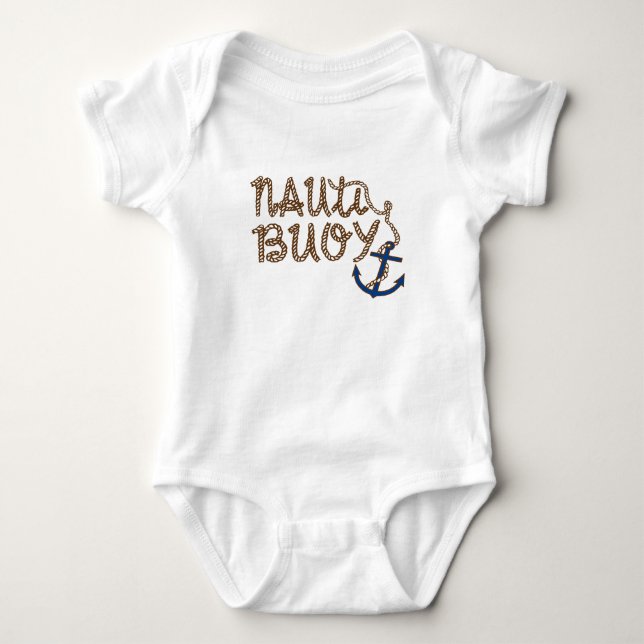 Nauti Buoy Nautical Boat with anchor Baby Bodysuit (Front)