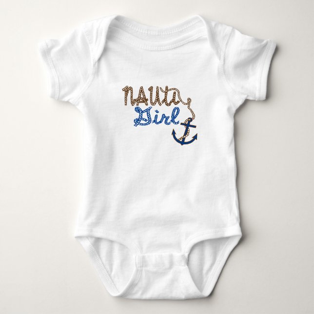 Nauti Girl Rope Knots and Anchor Baby Bodysuit (Front)