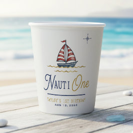 Nauti One Sailboat 1st Birthday Party Paper Cups