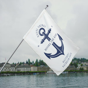 Nauti Things Before the Ring Anchor Bachelor Party House Flag