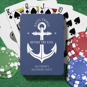 Nauti Things Before the Ring Anchor Bachelor Party Poker Cards