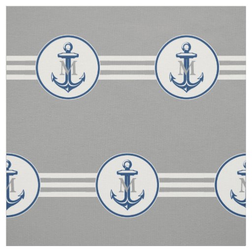 Nautiacal Monogram Gift | Navy Blue Anchor Fabric