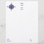 Nautic Letterhead<br><div class="desc">Rudder and compass, (nautic elements) on speckled background. Very elegant letterhead to personalize changing text, font, size and color. You can choose paper's type and color as well you like</div>