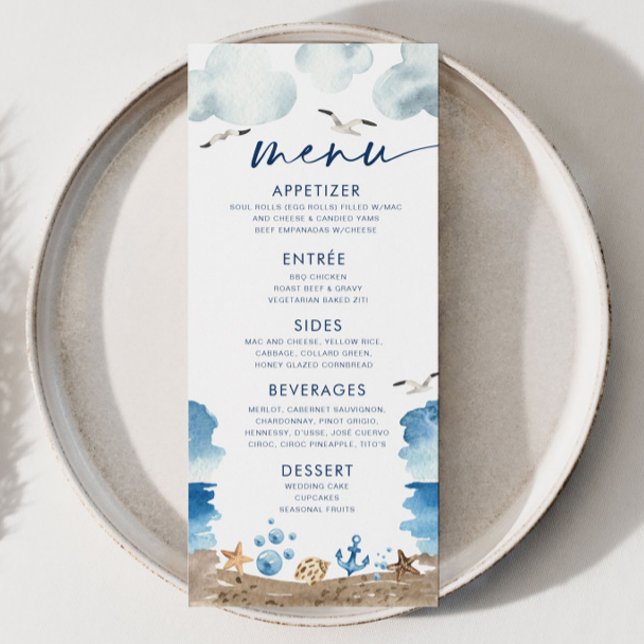 Nautica Theme Baby Shower Menu (Creator Uploaded)