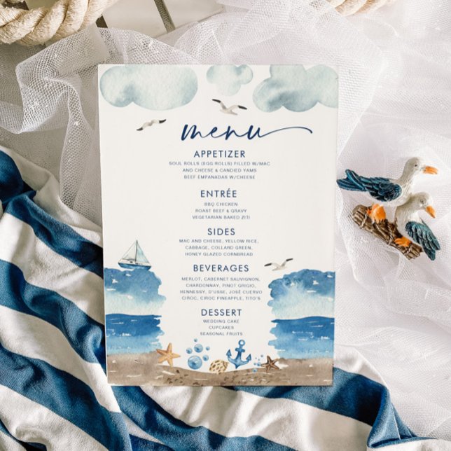 Nautica Theme Baby Shower Menu Invitation (Creator Uploaded)