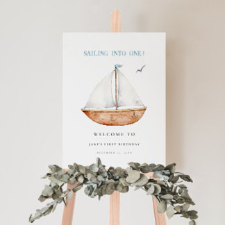 Nautical 1st Birthday Welcome Foam Board