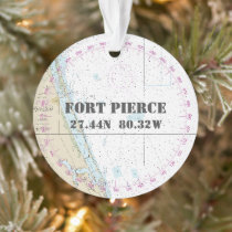 Nautical 2-Sided Fort Pierce Florida Commemorative Ornament