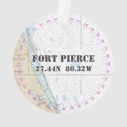 Nautical 2_Sided Fort Pierce Florida Commemorative Ornament