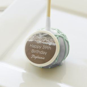 Nautical 39th Happy Birthday Custom Age Beach Cake Pops