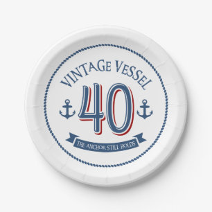 Nautical 40th Birthday Paper Plates