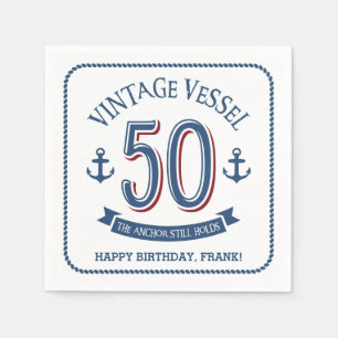 Nautical 50th Birthday Napkins