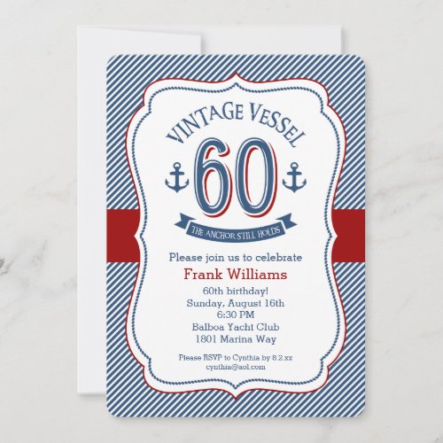 Nautical 60th Birthday Invitation