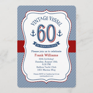 Nautical 60th Birthday Invitation