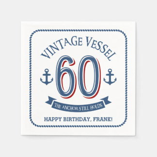 Nautical 60th Birthday Paper Napkins