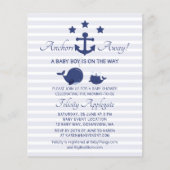 Nautical Achors Away Blue Baby Shower Invitation (Front)