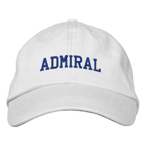 Nautical Admiral White Embroidered Baseball Hat