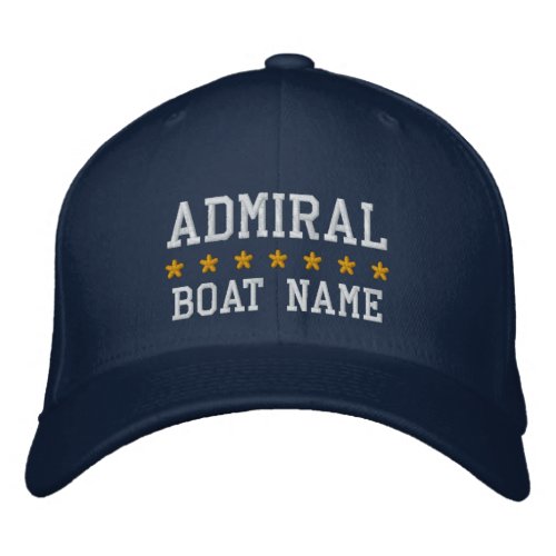 Nautical Admiral Your Boat Name Cap Blue