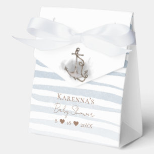 Nautical Adventure White Baby Shower Favor Boxes
