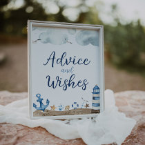 Nautical Advice And Wishes Baby Shower Sign