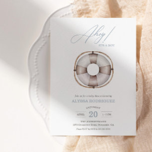 Nautical Ahoy Baby Shower Boy's Invitation
