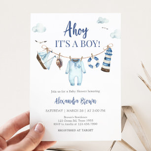 Nautical Ahoy Baby Shower Invitation