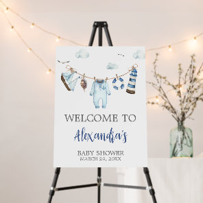 Nautical Ahoy Baby Shower Welcome Sign